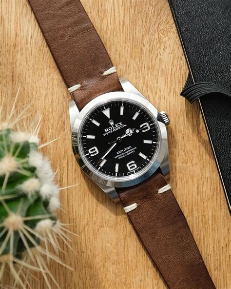 rolex explorer 1 leather strap.